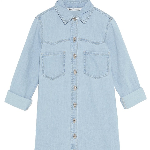 Zara light blue denim mini dress - Picture 4 of 4